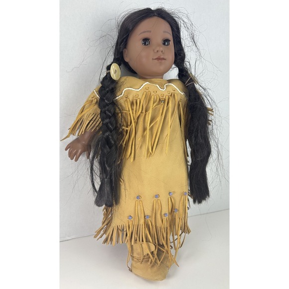 American Girl Kaya Doll Brown Eyes Brown Straight Hair 18" Medium Native 2017 - Picture 13 of 13
